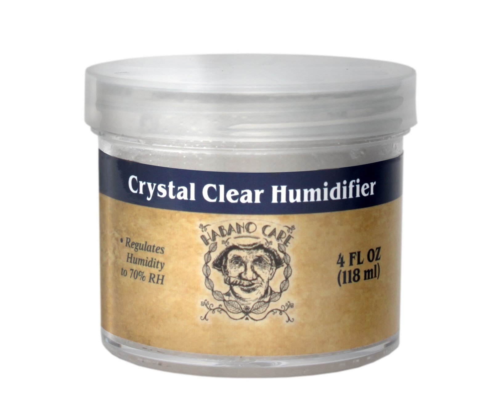 Habano Care Crystal Clear Cigar Humidor Humidifier Jar 4 oz Gel