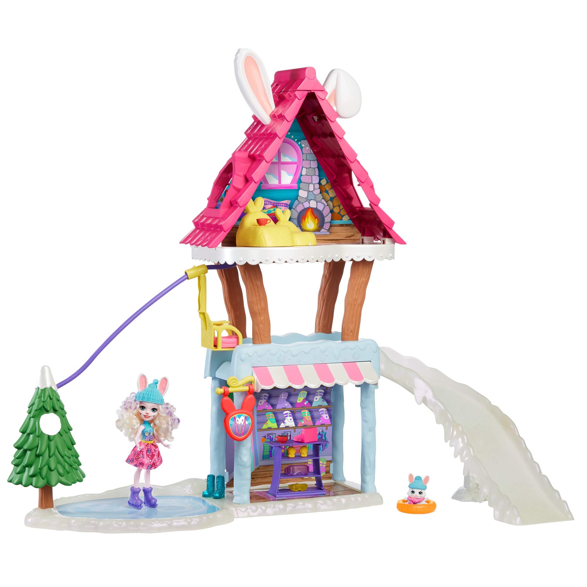 Enchantimals HOPPIN' SKI CHALET WITH BEVY BUNNY & JUMP DOLLS