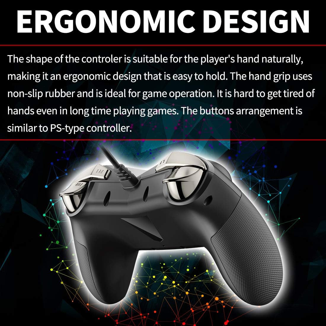 PC Steam Game Controller, IFYOO ONE Pro Wired USB Gaming Gamepad Joystick Compatible with Computer/Laptop(Windows 10/8/7/XP), Android(Phone/Tablet/TV/Box), PS3 - [Black&Silver]: Computers & Accessories