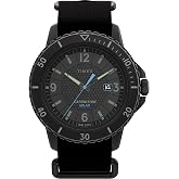 Timex Men's Expedition Gallatin Solar 45mm Watch &ndash; Black Dial Black Resin Case Double-Layered Fabric Strap