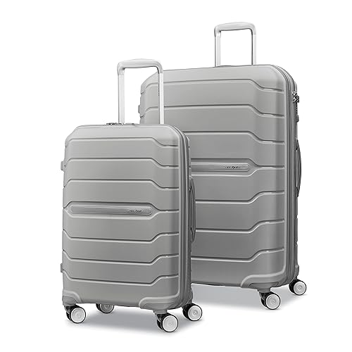 Samsonite Freeform Hardside Expandable with Double Spinner Wheels, 2-Piece Set (21/28), Light Grey in Kuwait Whizz Suitcases