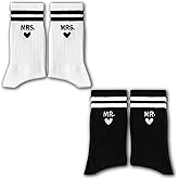 IDUXIY Wedding Couples Socks, Bride and Groom Crew Socks