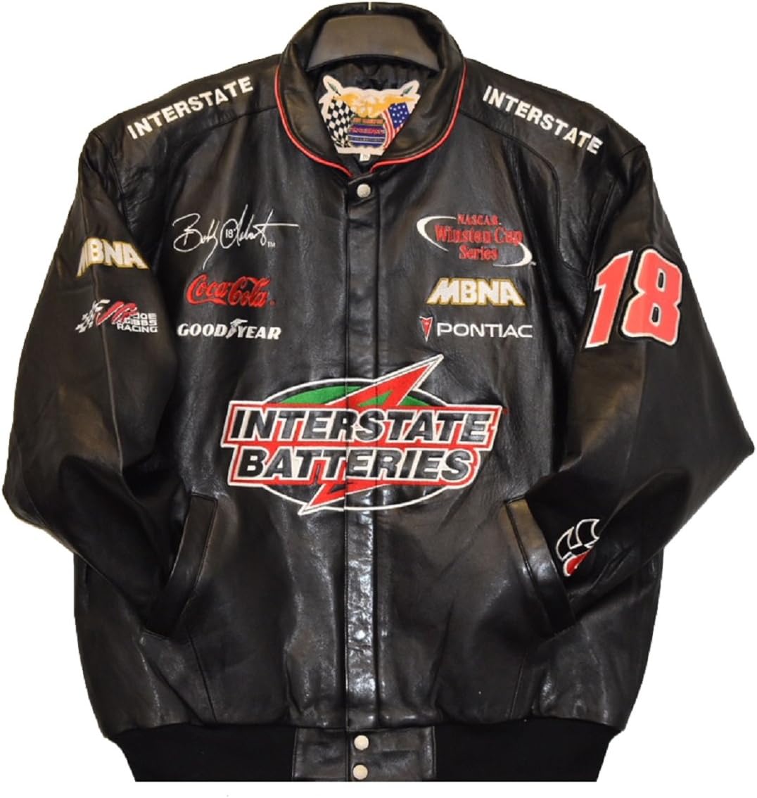 Jeff Hamilton Bobby Labonte Interstate Batteries Full Lambskin Leather Jacket Size XLarge