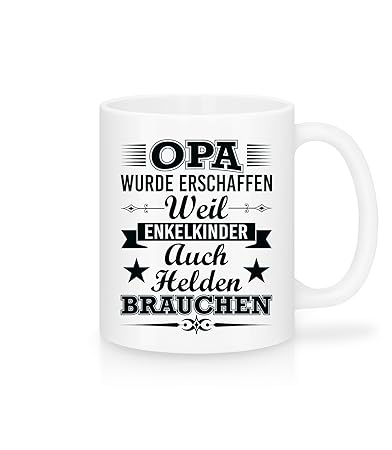 Lustige Kaffee-Tasse mit Spruch I Opa Enkelkinder Helden I Tolle Geschenkidee für Opa Geburtstag Weihnachten