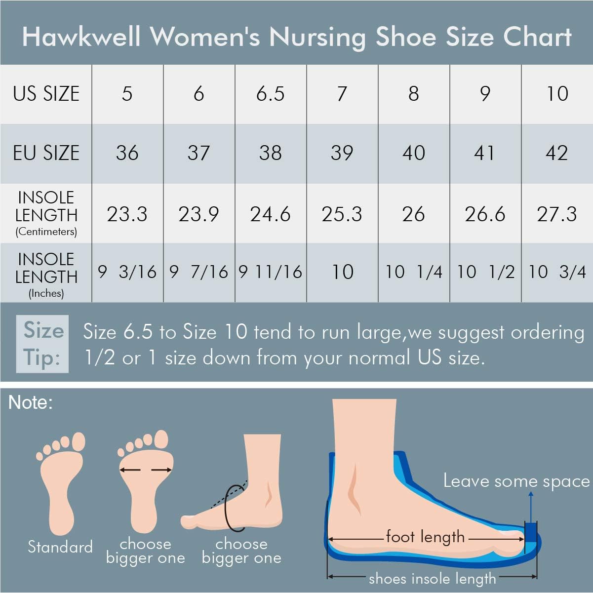 hawkwell women's lightweight comfort slip resistant nursing shoes