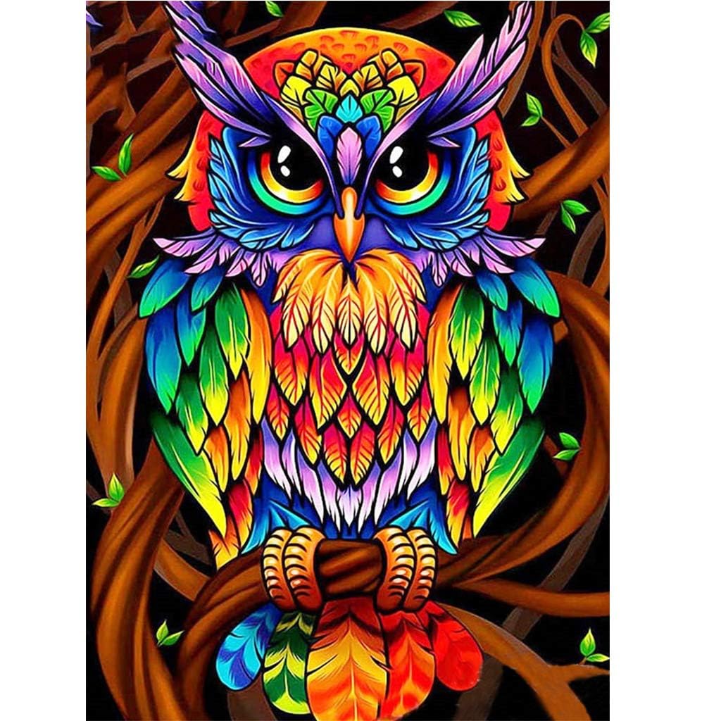 zalati 5D Diamond Painting Kit Full Drill Embroidery Rhinestone Painting Set for DIY Crafts Gifts Decoration - 30 * 40cm, Owl