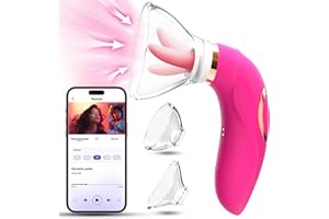 Sucking Vibrator Womens Sex Toys - Upgraded APP Adult Toys, 5 Tongue Licking Vibrators, 8 Auto & 1 Manual Suction Sex Toy, Ni