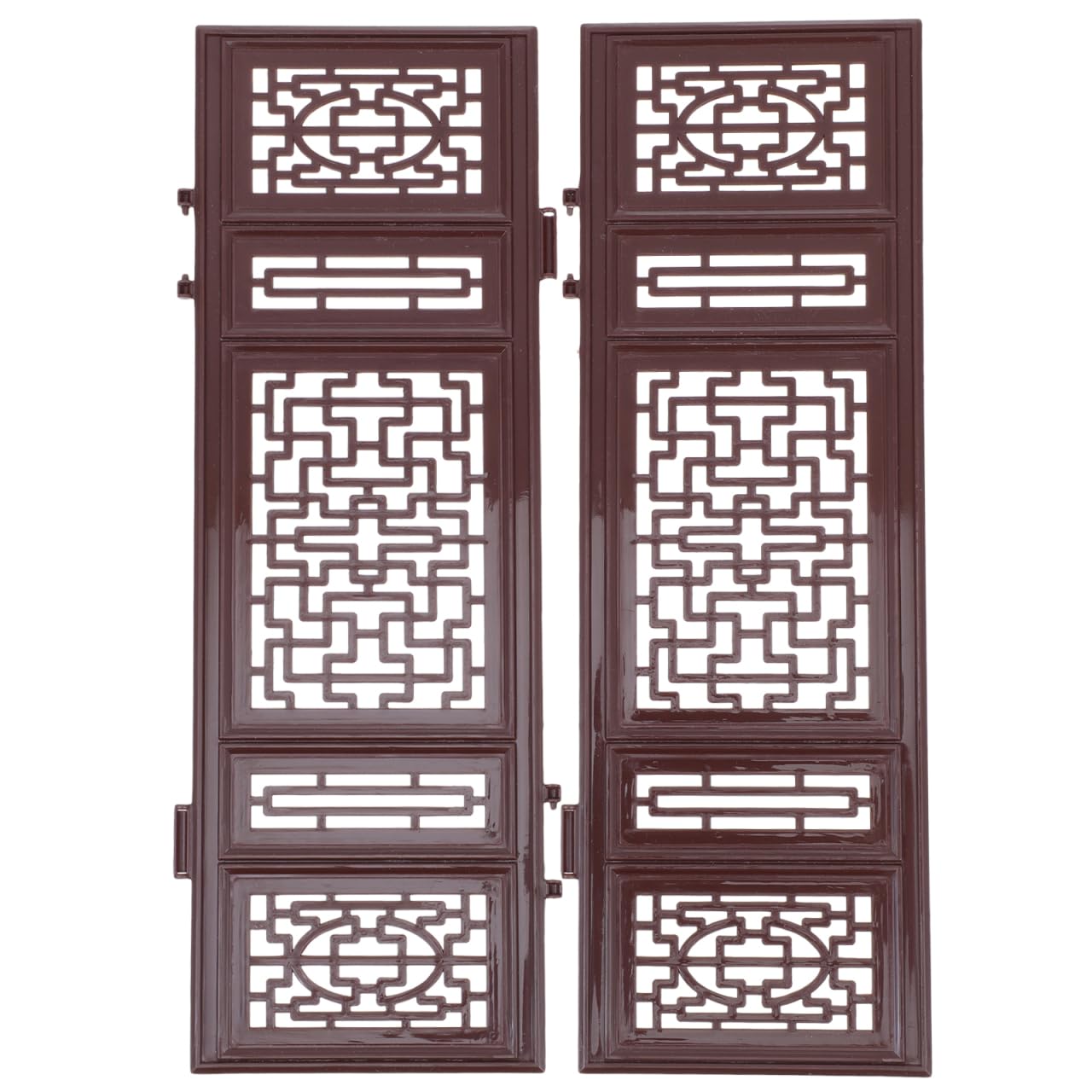 Milisten Mini 2 Panel Wood Room Divider Screen Intricately Carved on Both Sides Reversible- Hides Clutter, Décor,& Divides The Room