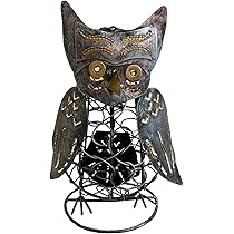Amazon.com: Metal Owl Statue Reclaimed Metal Hand Crafted