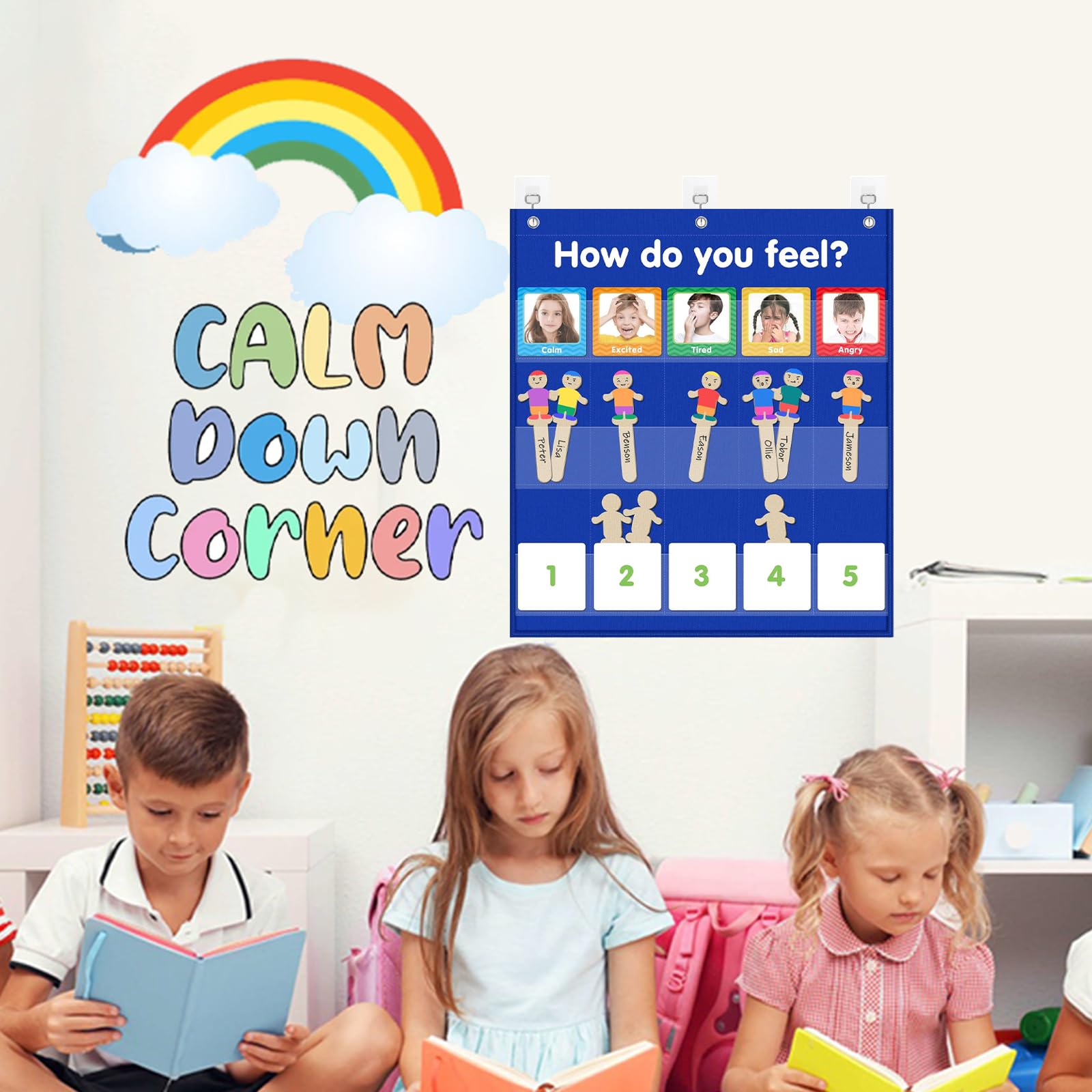 Mua Feelings Pocket Chart for Classroom, Emotions Chart with 36 Cards ...