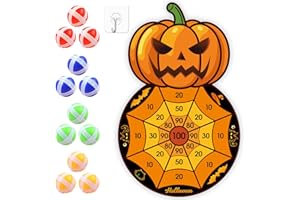 M AMFEOV Halloween Party Games, Pumpkin Bat Black Cat Skeleton Witch Hat Dart Board with 12 Sticky Balls, Halloween Activities,Trunk or Treat Games for Party,Halloween Party Supplies Indoor Outdoor Decorations