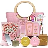 Spa Luxetique Gift Baskets for Women, Mothers Day Gifts for Mom, 11pcs Rose Sets, Relaxing Bath Sets for Women, Christmas Gifts for Her