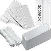 Hotop 300 Pieces Metal Plant Tags with Wires 1 x 3.25 Inches Double Sided Blank Metal Plant Labels Waterproof Aluminum Label Tag for Indoor Outdoor Gardening Nursery Supplies