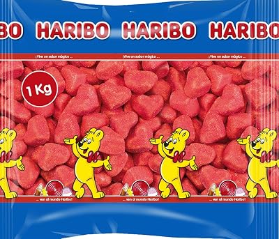 Balas de goma macias haribo heart - conjunto de 4 unidades
