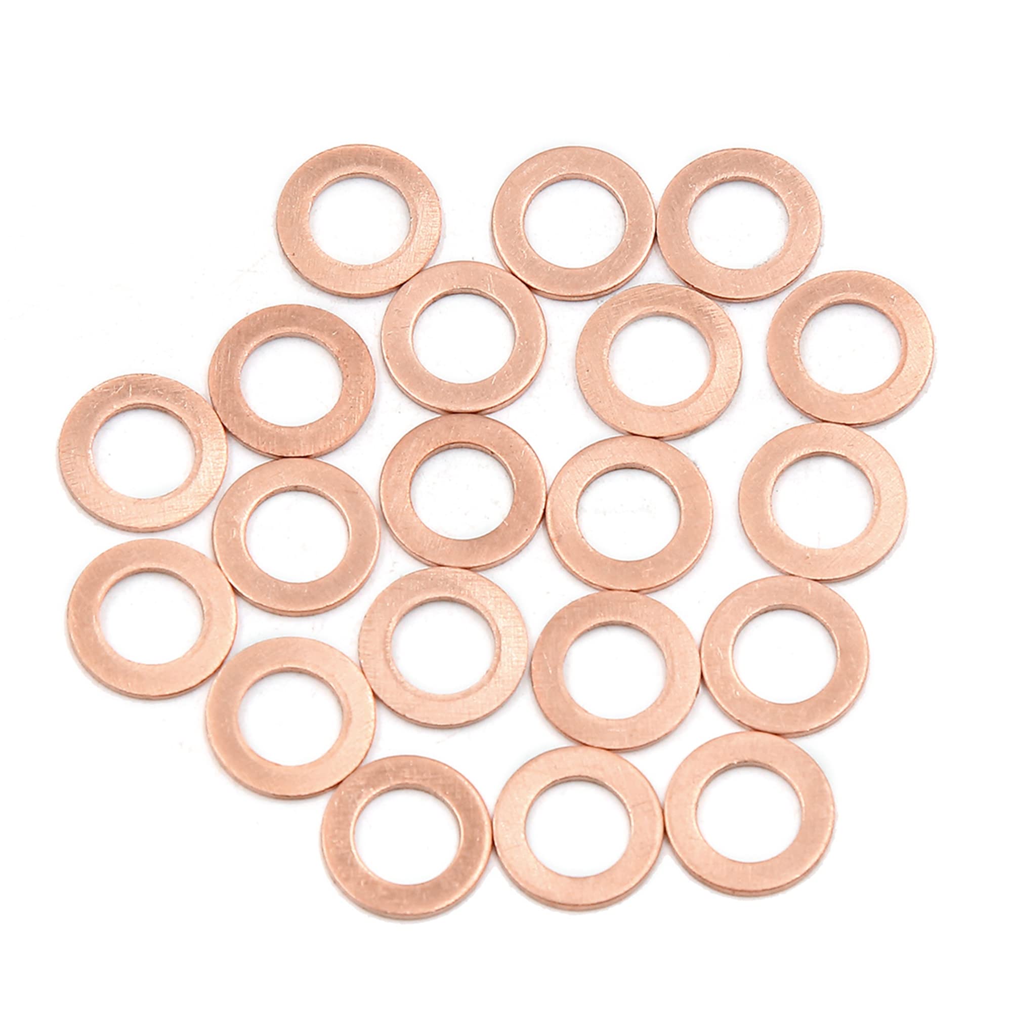 X AUTOHAUX 20pcs M8 x 13mm x 1mm Copper Flat Washer Sealing Ring for Screw Bolt