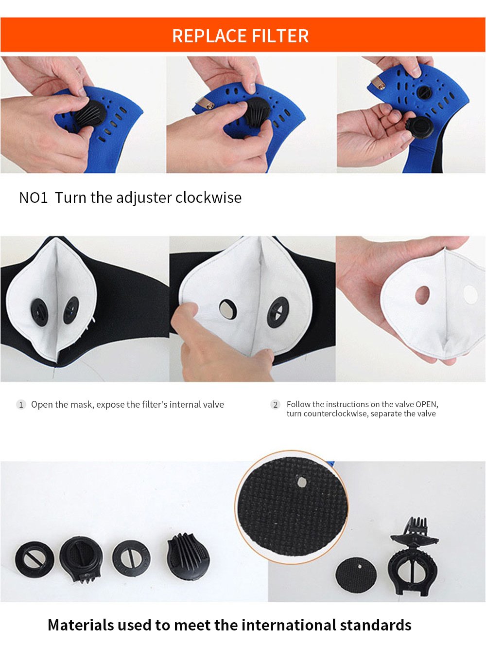 Dust Respirator Mask, Activated Carbon Dustproof Masks with 2 Filter Cotton Sheet and Valves for Breathing, Anti Pollen Allergy and PM2.5 for Cycling, Hiking, Training and House Cleaning