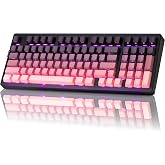 ZORNHER ZH980 Mechanical Keyboard Wireless,95% Pink Creamy Keyboard with Number Pad,Gaming Keyboard with Number Pad,Lighted Up PBT Keycaps,Creamy Sounding Linear Switches,Full Size