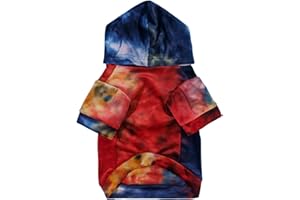 Mklhgty Tie Dye Dog Hoodie Puppy Sweater Sweatshirt, Cold Weather Coat Pet Clothes for Dog Cat