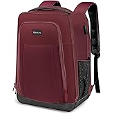 ZRSUN Travel Backpack, Business Anti Theft Slim Sturdy Laptops Backpack with USB Charging Port, Water Resistant College School Laptop Bag for Men & Women Fits 15.6 Inch Notebook (Red)