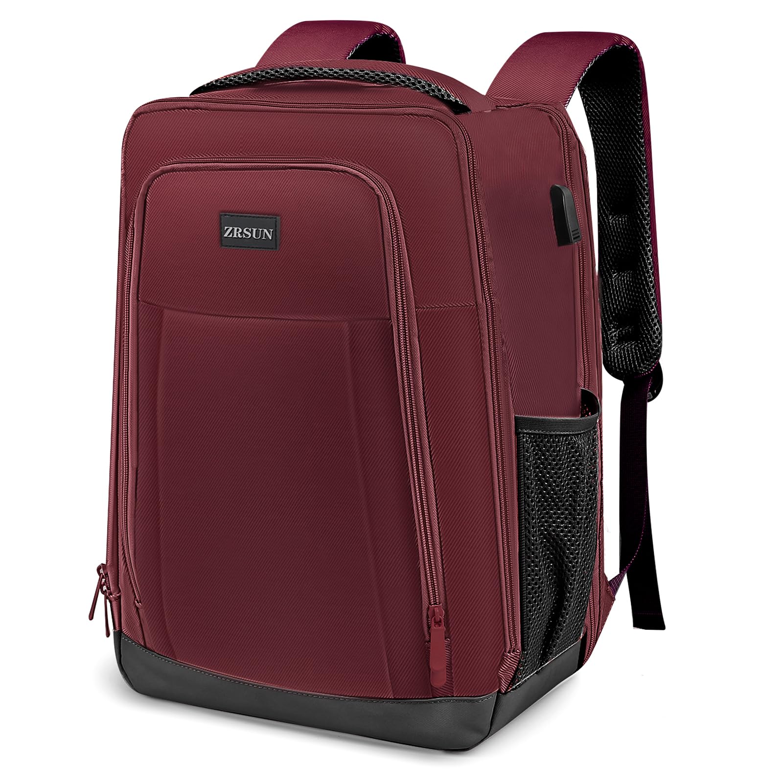 Photo 1 of ZRSUN Travel Backpack, Business Anti Theft Slim Sturdy Laptops Backpack with USB Charging Port, Water Resistant College School Laptop Bag for Men & Women Fits 15.6 Inch Notebook (Red)