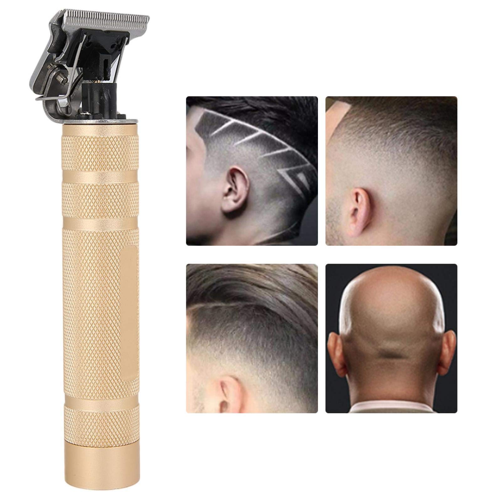 Electric Hair Clipper, Professional Men's Hair Trimmer Hanging Cutter Head, Low Noise Clipper Head Fader for Hair Cutting Trimming Carving Gold