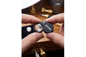 30x Glass Jeweler Loupe Loop Eye Magnifier Magnifying Magnifier Metal Body Black(30x21mm)