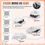 Nobleza 2 in 1 Cat Bed Foldable Nest 60x50cm Grey Inner Cushion Small Pet Bed view 4