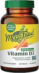 MegaFood Vitamin D3 1000 IU (25 mcg) - Vitamin D Supplements with Real Food, Immune Support, Supports Bones, Teeth & Muscles,