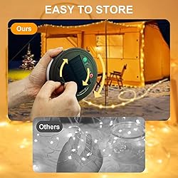Solar Camping String Lights, Retractable Waterproof
