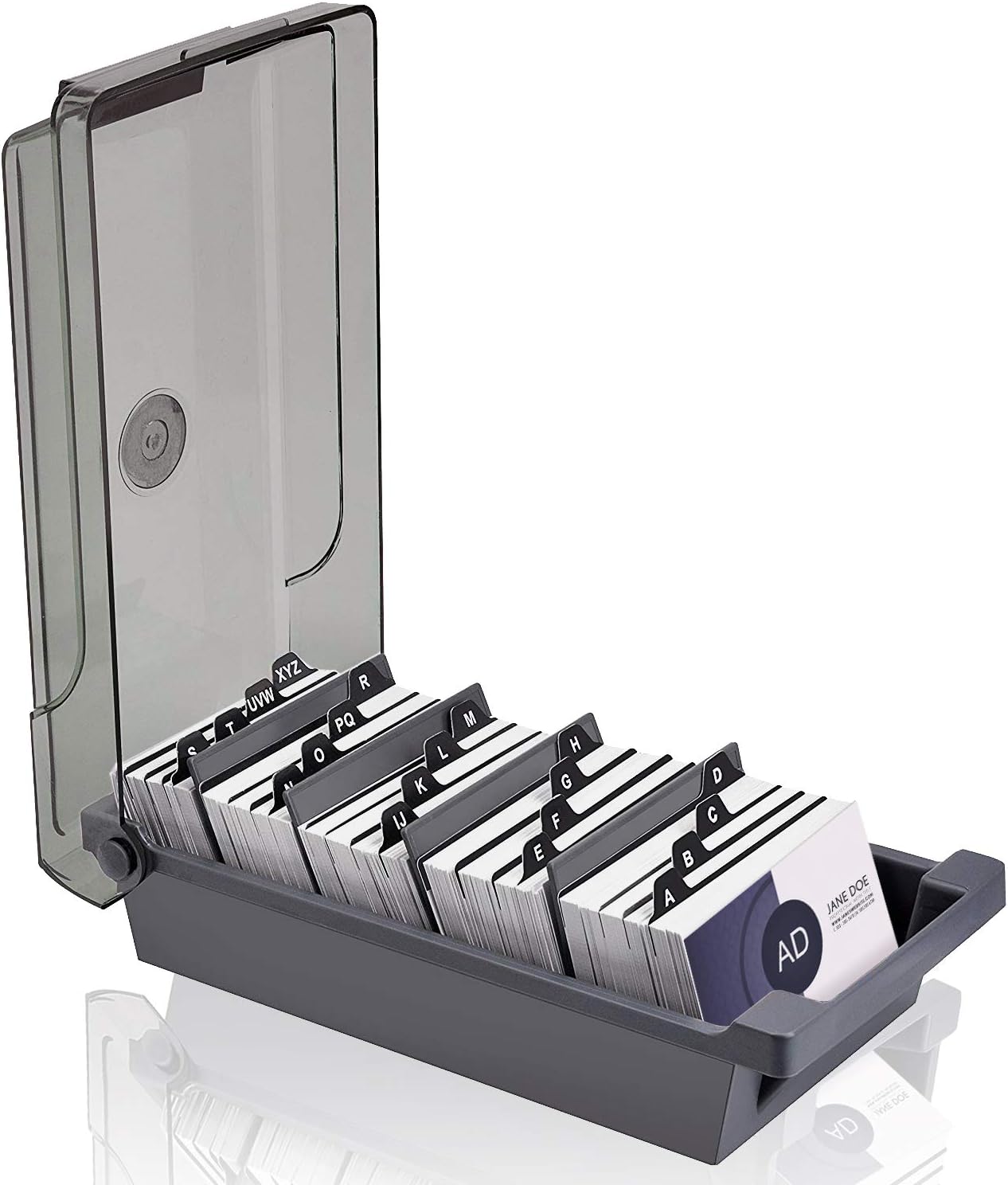 Porta biglietti da visita,con divisori e linguette per l