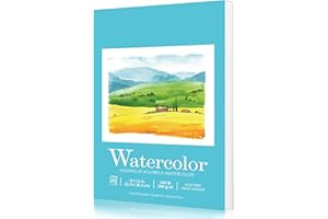 SADOUP Watercolor Pad for Painting Practice,9"x12",Cold Pressed,Acid Free,Pad for Watercolor Paint,Pencil,Ink,Pastel and Acrylic,Watercolor Sketchbook,20 Sheets,White