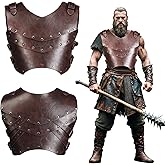 JBKN Viking Leather Chest Armor Men Medieval Renaissance Retro Knight Warrior Body Vest for Cosplay Halloween Costume