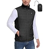 Little Donkey Andy Men's Packable Puffer Vest Outerwear Lightweight Water-Resistant Quilted Sleeveless Jacket Running Golf
