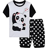 Popshion Little Girls Pajamas Summer Short Sets Mermaid Sleepwear 100% Cotton Toddler Pjs Clothes Size 2-8 Years