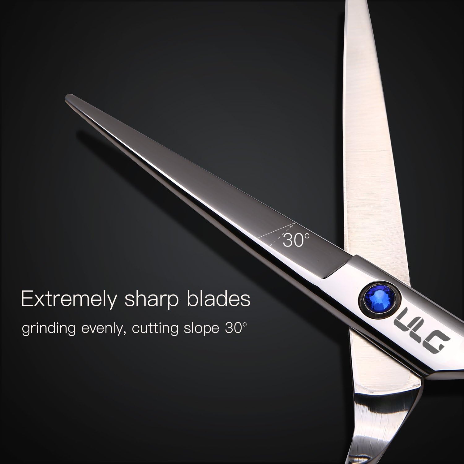 Hair Cutting Scissors Shears Professional Barber ULG 6.5 inch Hairdressing Regular Scissor Salon Razor Edge Hair Cutting Shear Japanese Stainless Steel with Detachable Finger Inserts: Home Improvement