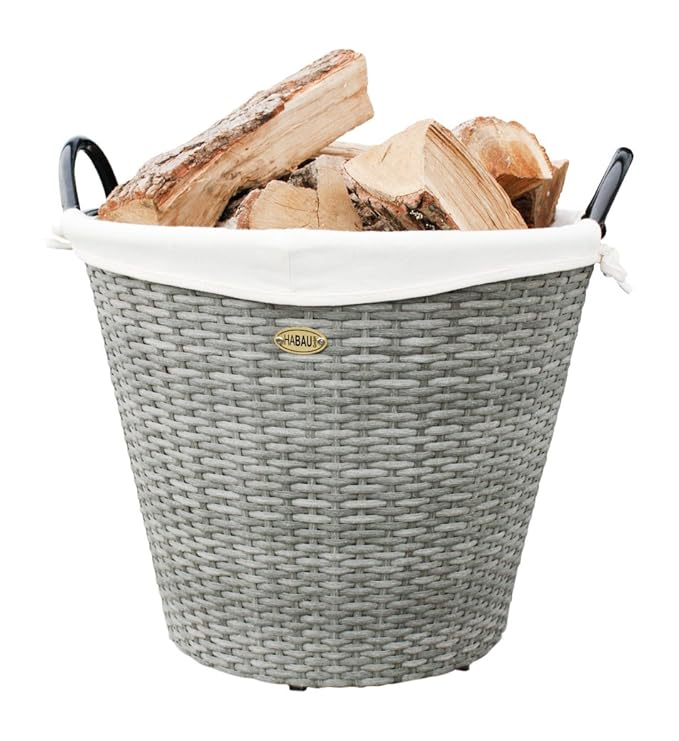 Habau Feuerholzkorb 42 cm, grau, 42 x 42 x 33 cm, 2726
