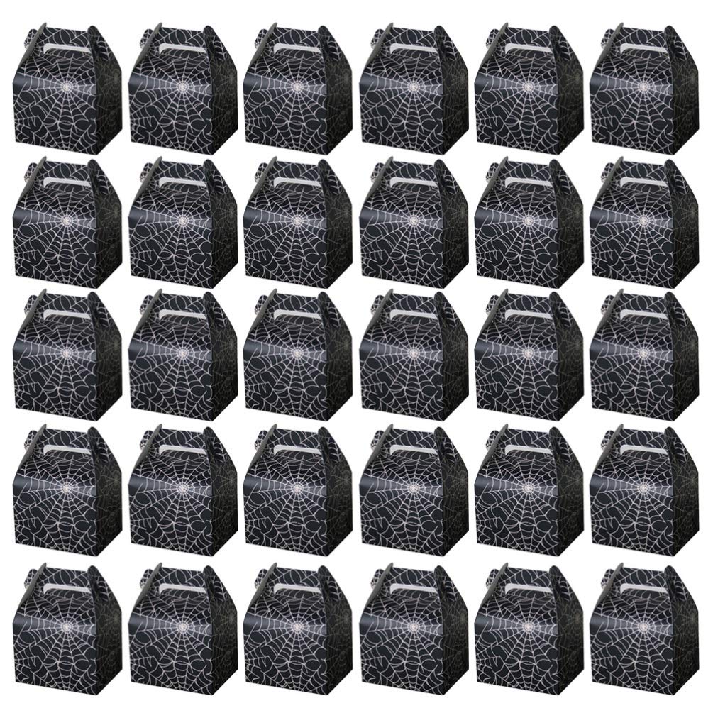 30pcs Spider Web Paper Candy Boxes Party Halloween Treat Bags Snack Container Box for Children Kids