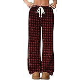 Ivicoer Women's Warm Fleece Pajama Pants Fluffy Plush Cute Printed Elastic Waist Winter Warm Soft Pj Bottoms