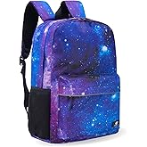 Fenrici Galaxy Backpack for Boys, Girls, Kids Back Pack with Padded Laptop Compartment, Kids' Bookbags for School, Cosmic Pack, Space Backpack, Purple Galaxy, 17 Inch