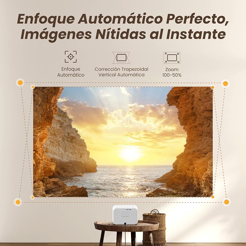 YABER Proyector Portátil 4K Full HD 1080P Nativo con Sonido JBL & Enfoque Automático 1s, WiFi 6 Bluetooth, para Cine en Casa/Exterior Compatible con Móvil/iOS/Android/TV Stick/PS5/HDMI — foto 3 de 5