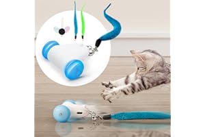 PEMOO Interactive Cat Toys for Indoor Cats, 2-Speed Smart Automatic Cat Mouse Toy with LED Wheels, USB Rechargeable,Relieve Lack of Exercise for Cats Kittens