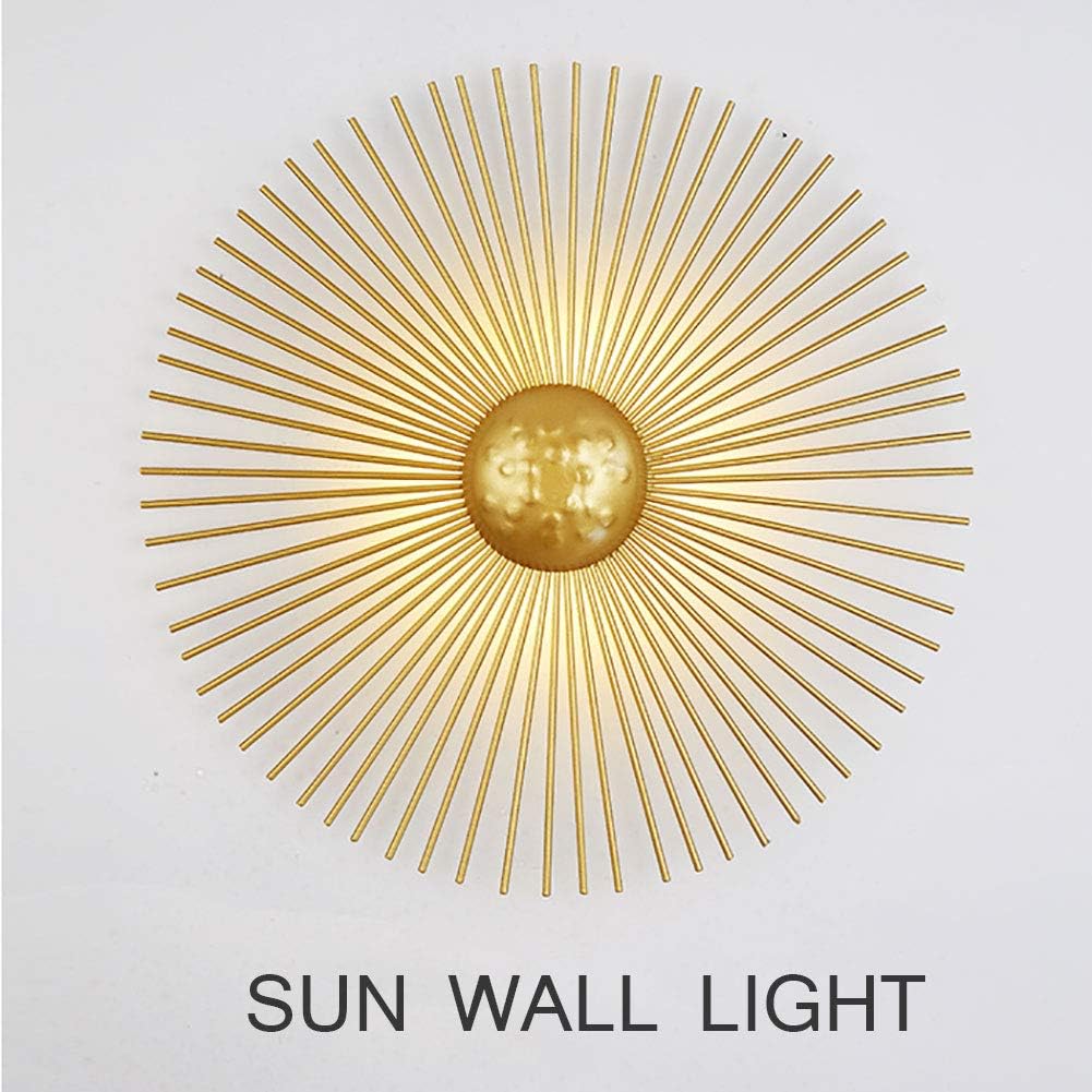 Vinmin Modern Wall Sconces,LED Wall Sconces Simple wall lamp Sun shape Wall Sconce for Gold Hallway Bedroom Bathroom Stairway Hotel Porch Basement,30CM