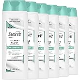 Suave Calming Relief Hand & Body Lotion for Women With Prebiotics For Sensitive Skin, Fragrance & Allergen Free, Helps Restore Skin's Moisture Barrier, 18 FL OZ, 6 Pack