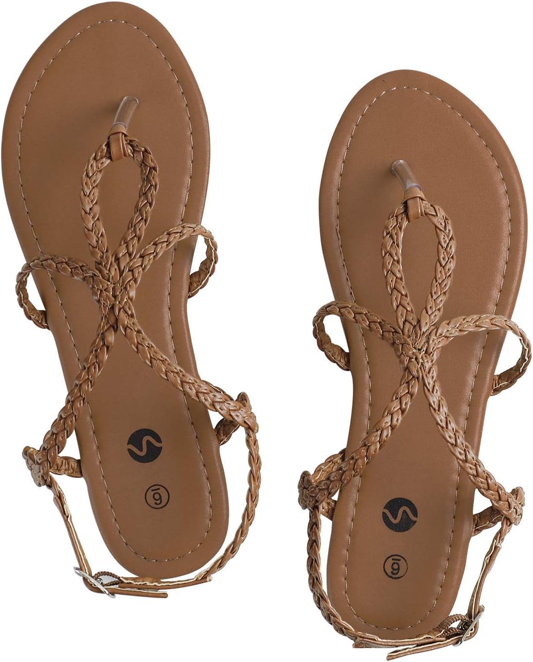 Rekayla Flat Sandals Braided Strap Tong Sandal for Women