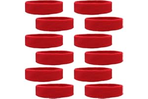 12 Sweatbands Cotton Sports Headbands Terry Cloth Moisture Wicking Athletic Basketball Headband by Kenz Laurenz