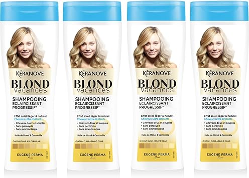 Keranove Blond Vacances Shampoing Eclaircissant Progressif A L Huile De Monoi De Camomille Lot De 4 Amazon Fr Beaute Et Parfum