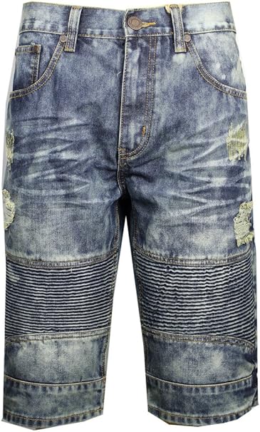 acid washed denim shorts