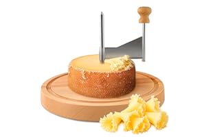 Tete de Moine Cheese Curler Wheel - Stainless Steel Girolle Cheese Shaver Wheel with Sharp Blade & Wood Base, Fitted Reliable