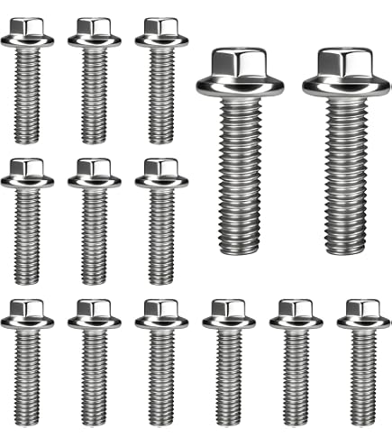 14-Piece M8 1.25 X 20mm Differential Cover Bolt Set – Stainless Steel Hex Head Flange Screws For Cars