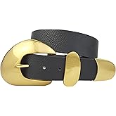 Western-Inspired Vintage Gold Statement Buckle Belt
